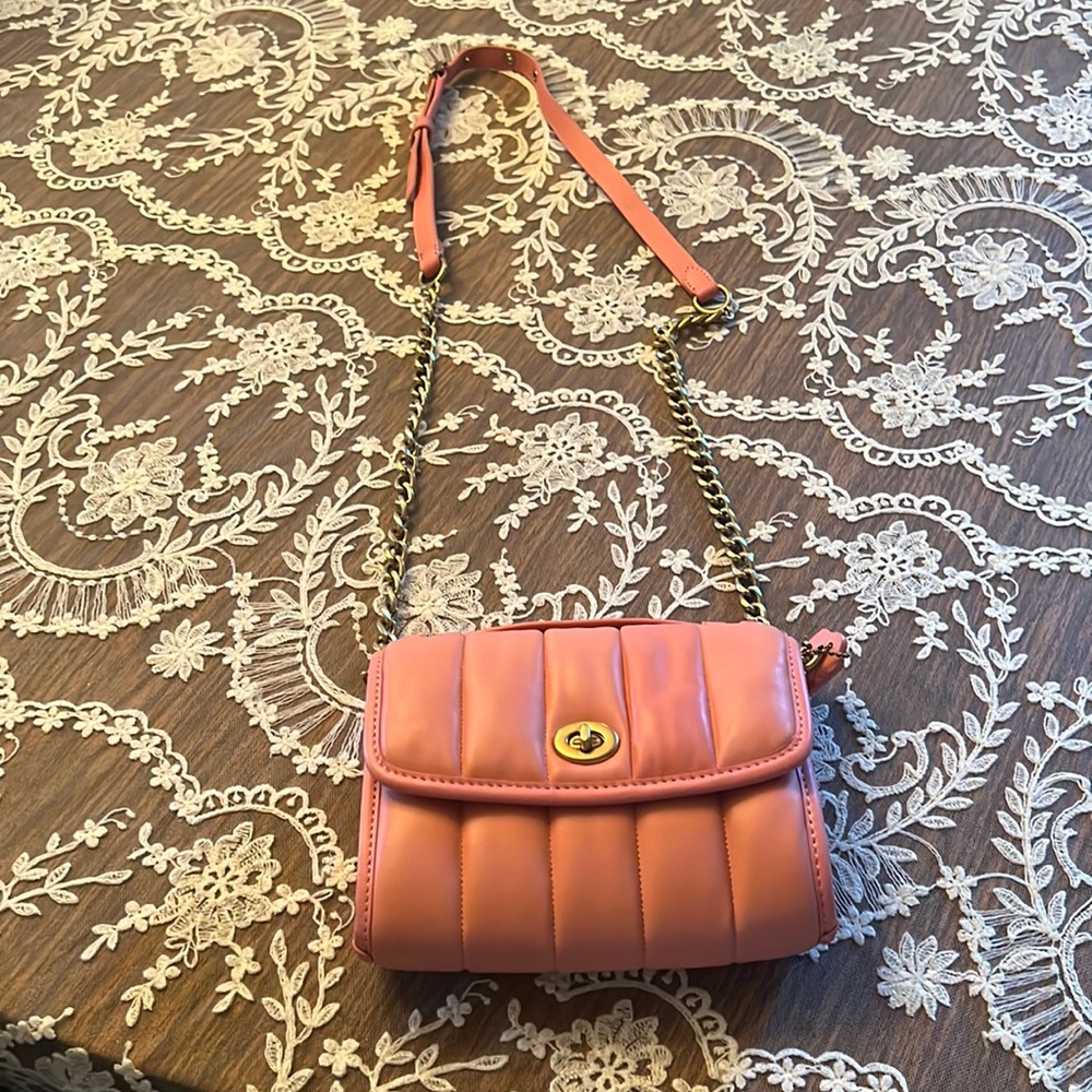 Coach Kip Turnlock Crossbody With Quilting in Candy Pink